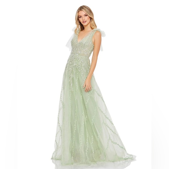 Mac Duggal Dresses & Skirts - Mac Duggal Mint Embellished Maxi Gown